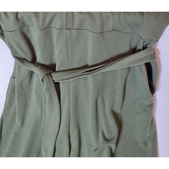Old Navy Women’s Green Sleeveless Wide Leg Jumpsuit Size Large Belted V-Neck - Picture 7 of 16